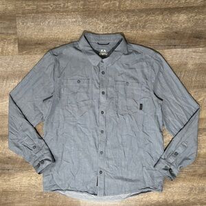 KUIU Utility Hunting Shirt Men's L Blue Long Sleeve Chambray Workwear